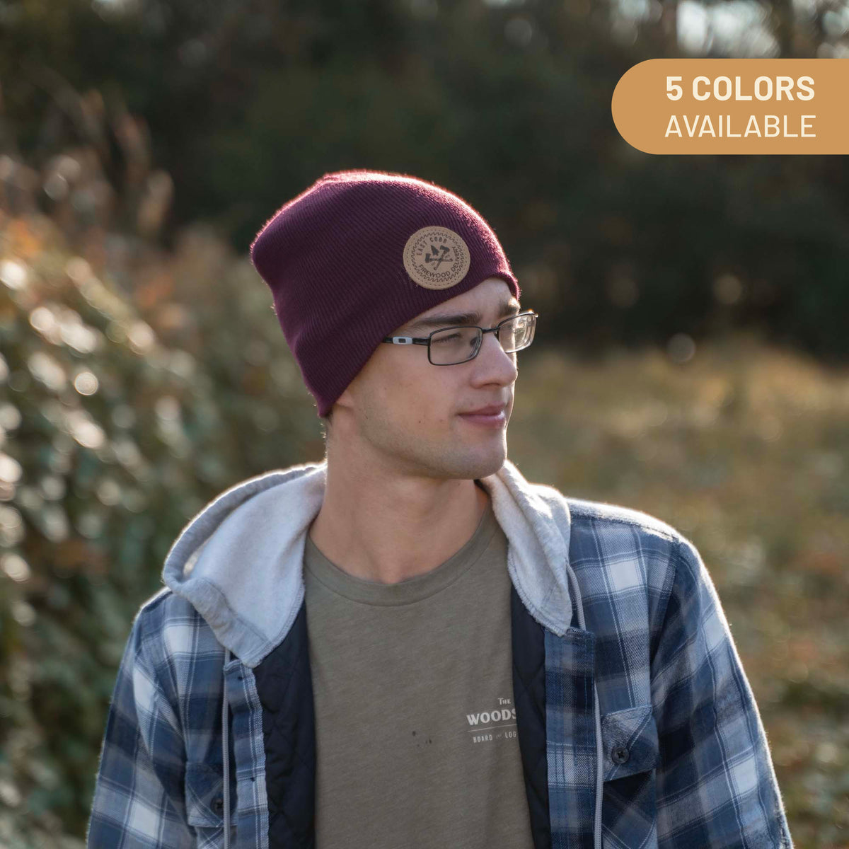 Solid Knit Custom Leather Patch Richardson Beanie