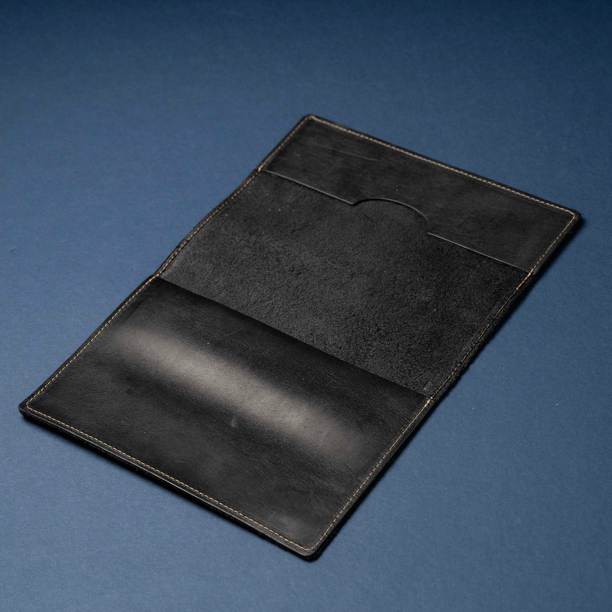 Black Cowhide - A5 Leather Journal - High Character (One-Of-A-Kind) Notebooks - 192 pages 8.75” x 6.25”