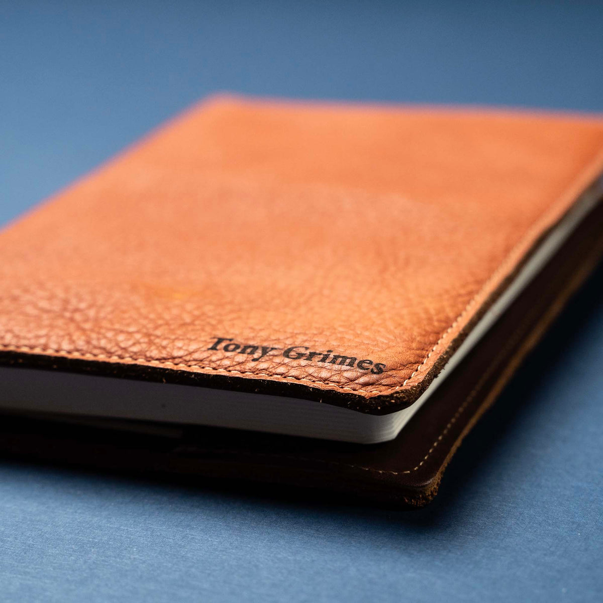 Orange Bison Leather - A5 Leather Journal - Personalized High Character (One-Of-A-Kind) Notebooks - 192 pages 8.75” x 6.25”