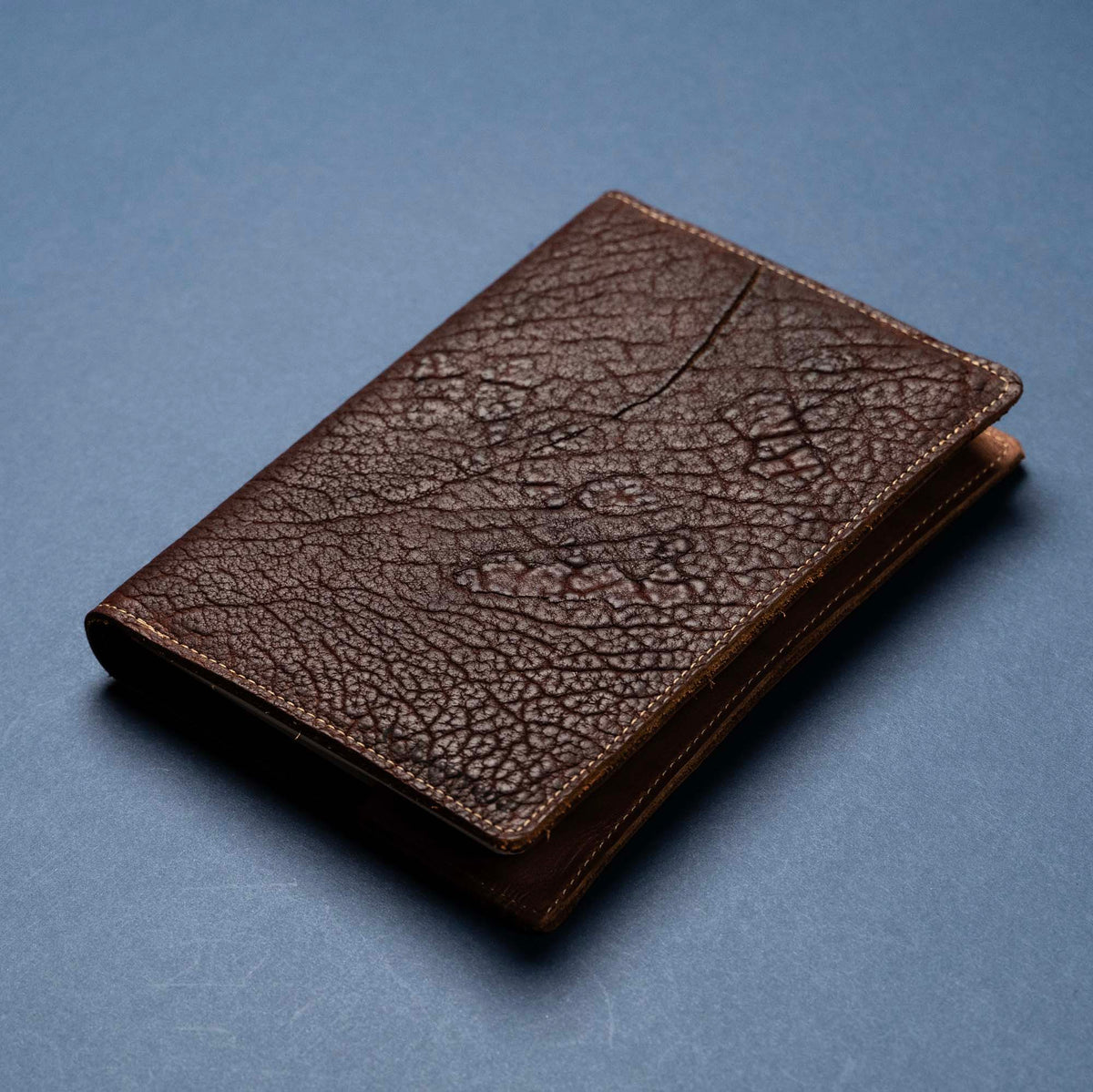 Personalized Leather Journal with Shrunken Bison Leather Cover - The Scholar