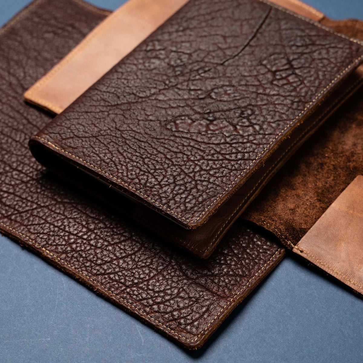 Shrunken Bison Leather - A5 Leather Journal - High Character (One-Of-A-Kind) Notebooks - 192 pages 8.75” x 6.25”