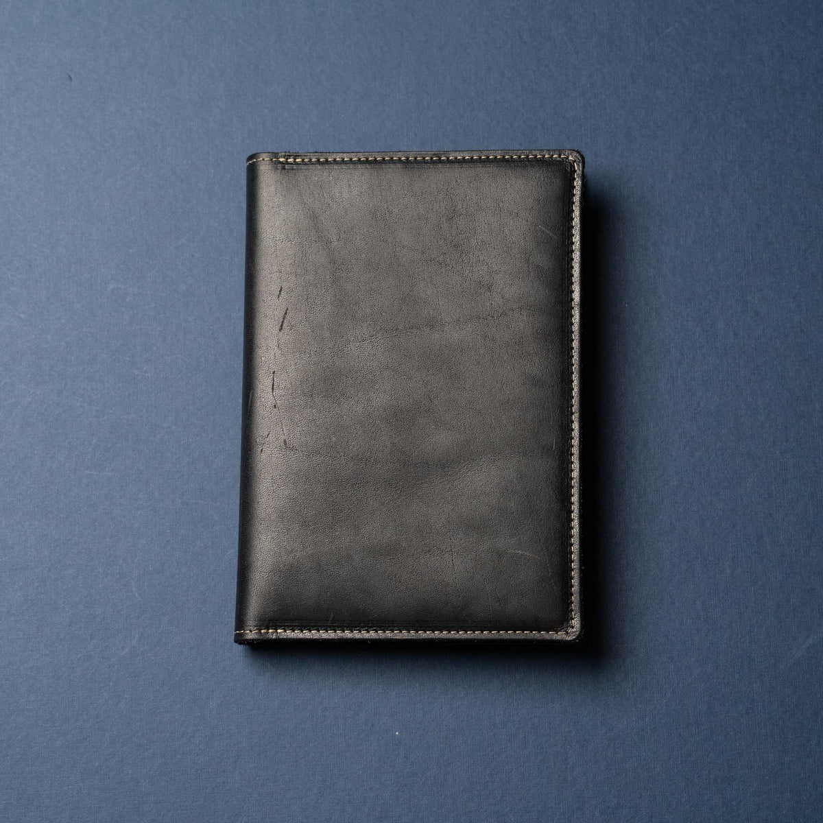 Black Cowhide - A5 Leather Journal - High Character (One-Of-A-Kind) Notebooks - 192 pages 8.75” x 6.25”