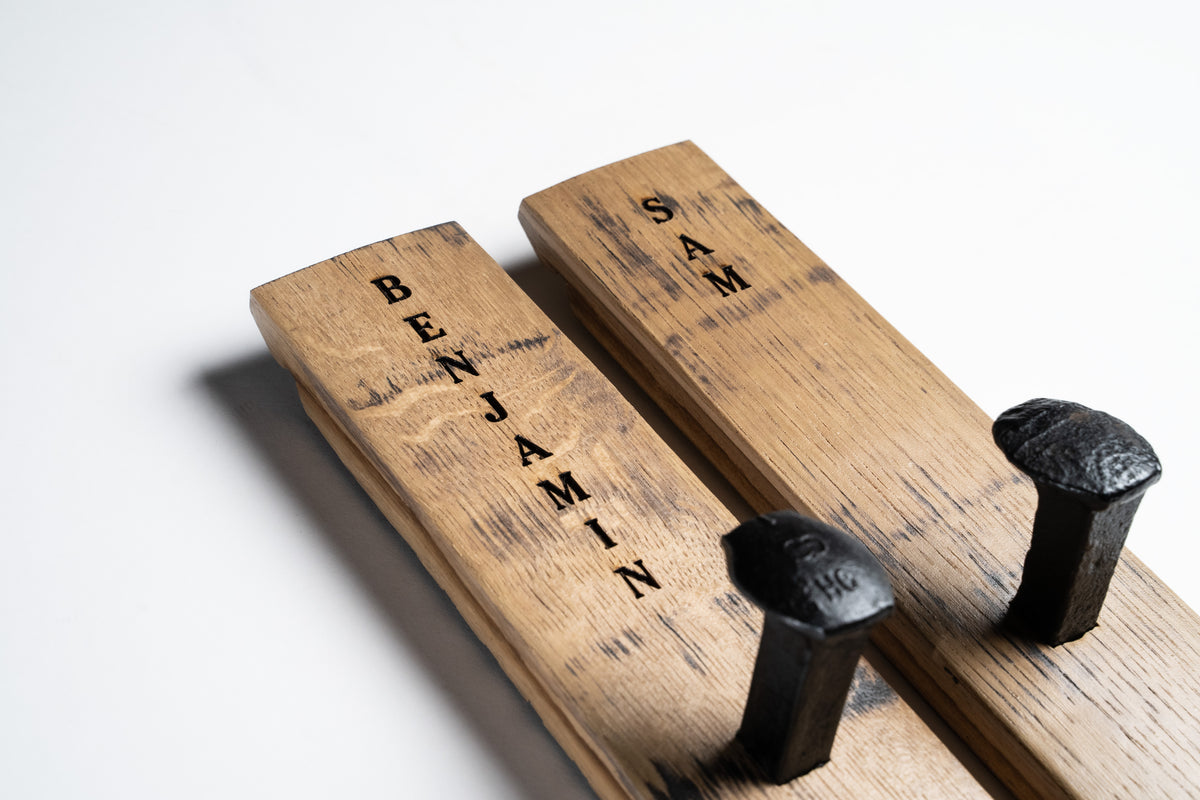 Tennessee Whiskey Barrel Personalized Wall Hangers Mudroom or Entryway Hooks