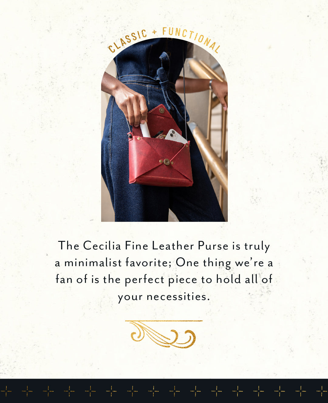 Personalized Leather Envelope Purse Handbag - Made in USA The Cecilia, Redat Holtz Leather