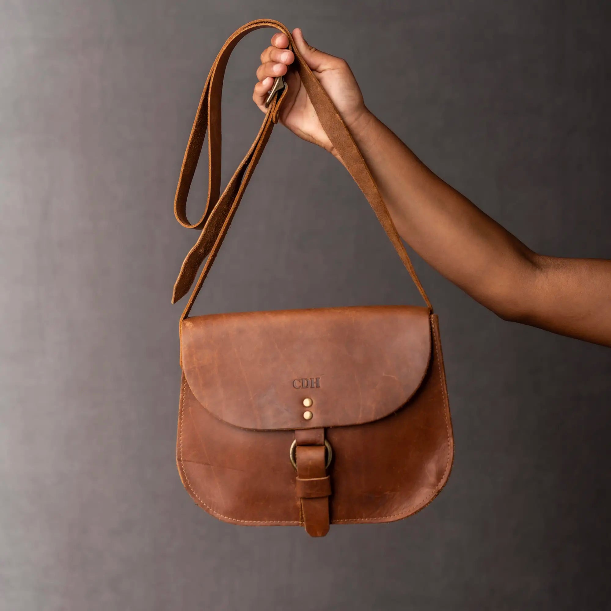 ショルダーバッグ Donkey Fake Leather Cross Bag Brown The Derby Crossbody Fine Leather Purse Personalized - Holtz