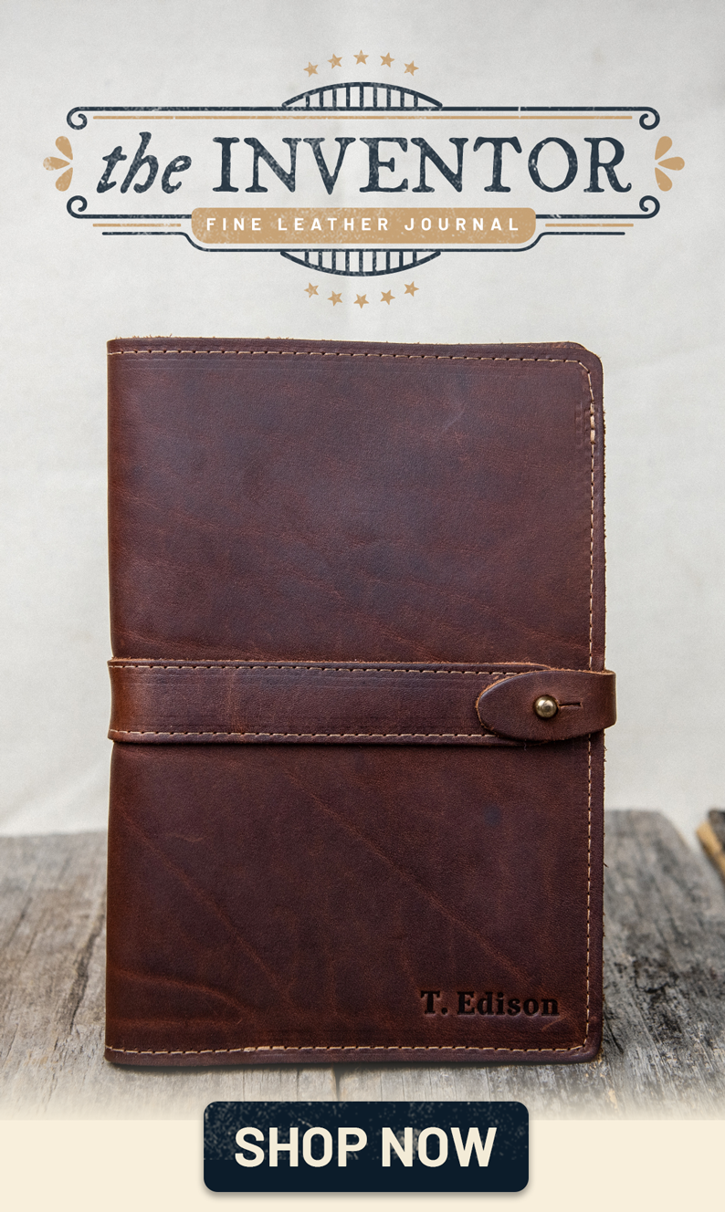 Personalized Leather A5 Journal Diary Moleskine - The Inventor - Holtz  Leather