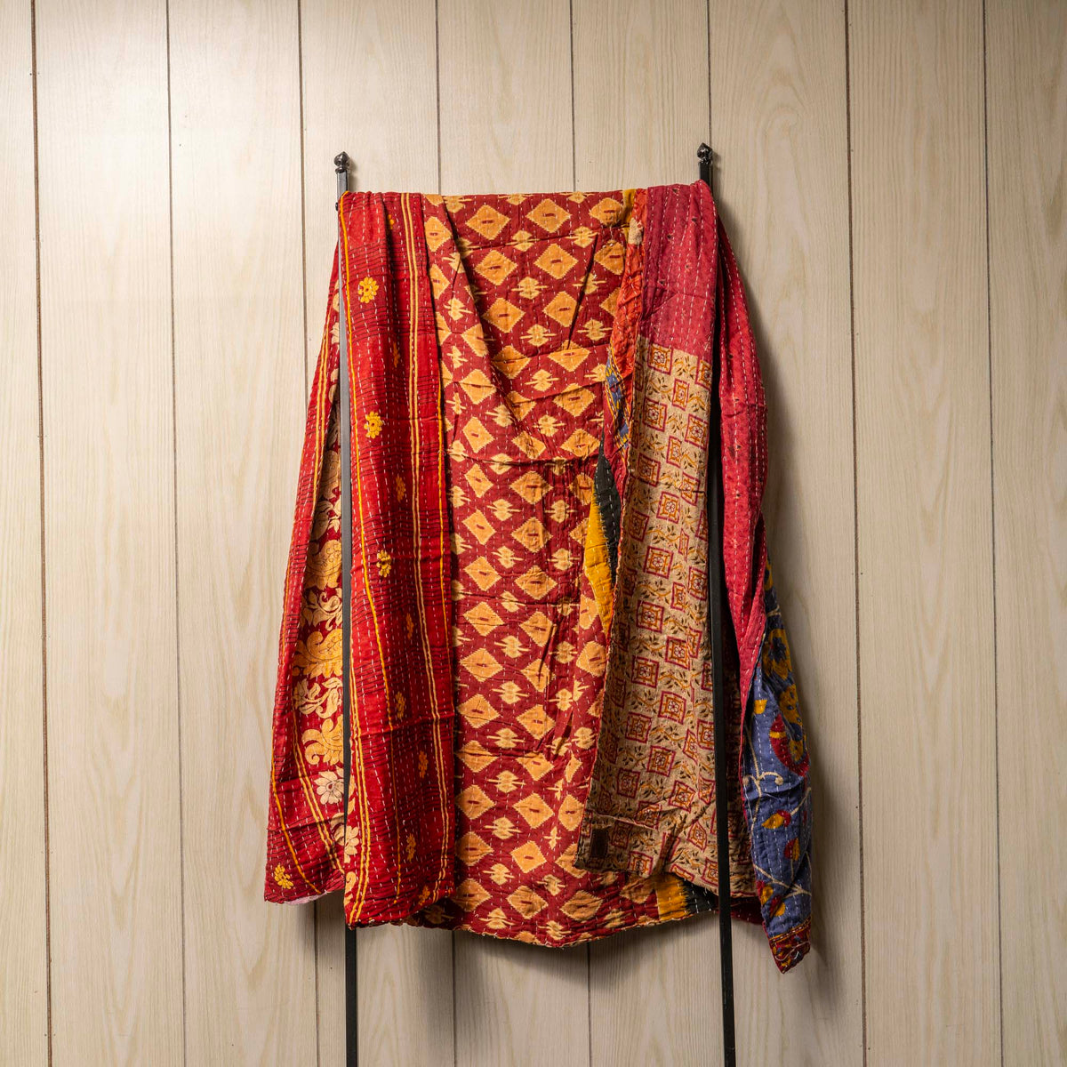 Kantha India Blanket One-of-a-Kind Handcrafted Quilted Pattern Throw ~ No. K-00030