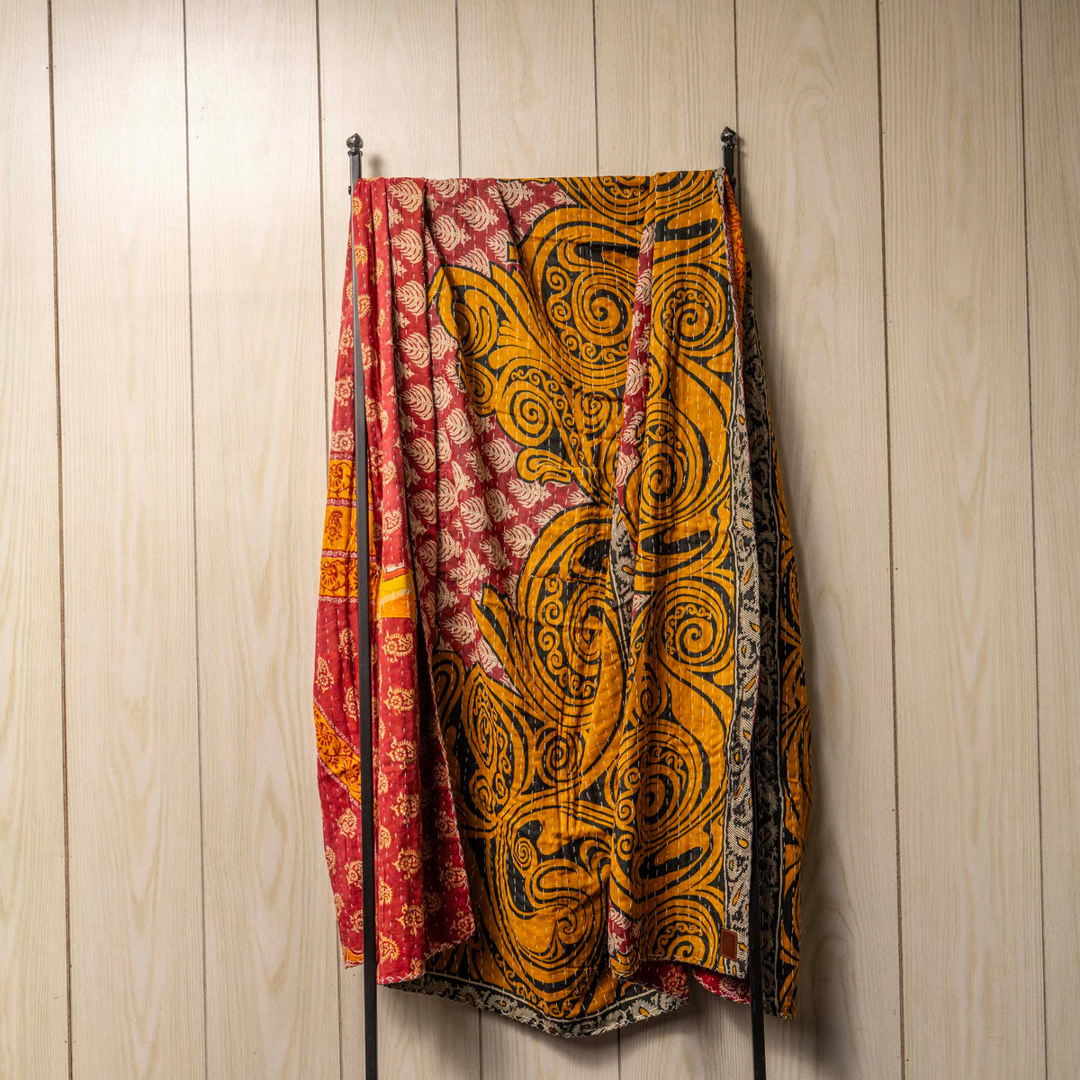Kantha India Blanket One-of-a-Kind Handcrafted Quilted Pattern Throw ~ No. K-00034
