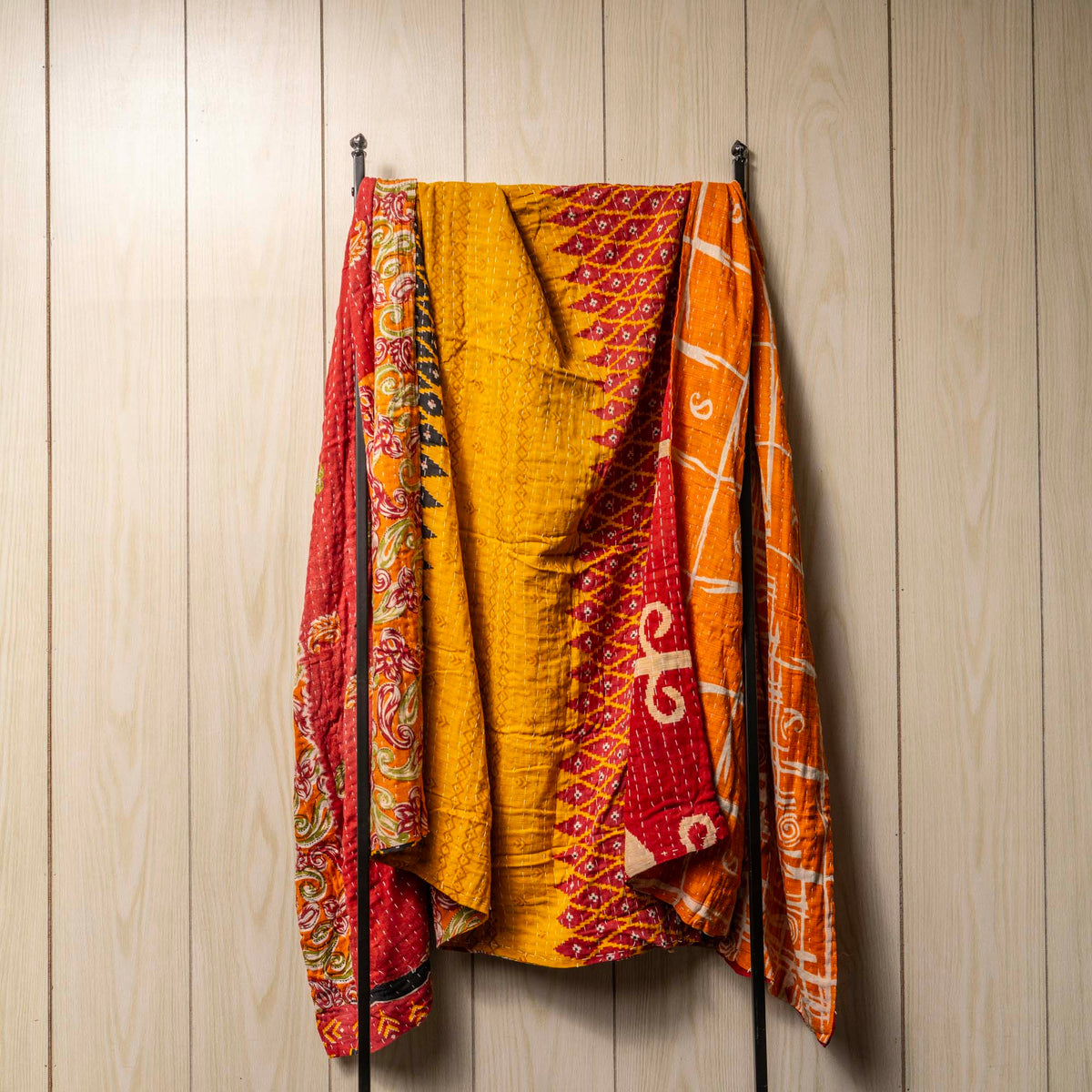 Kantha India Blanket One-of-a-Kind Handcrafted Quilted Pattern Throw ~ No. K-00035