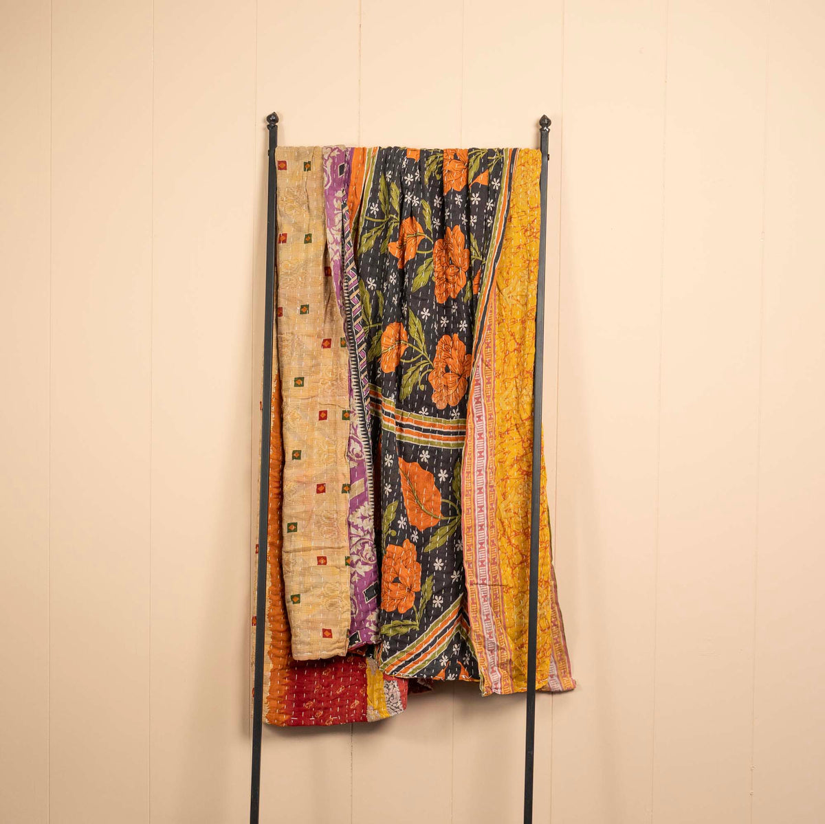 Kantha India Blanket One-of-a-Kind Handcrafted Quilted Pattern Throw ~ No. K-000002