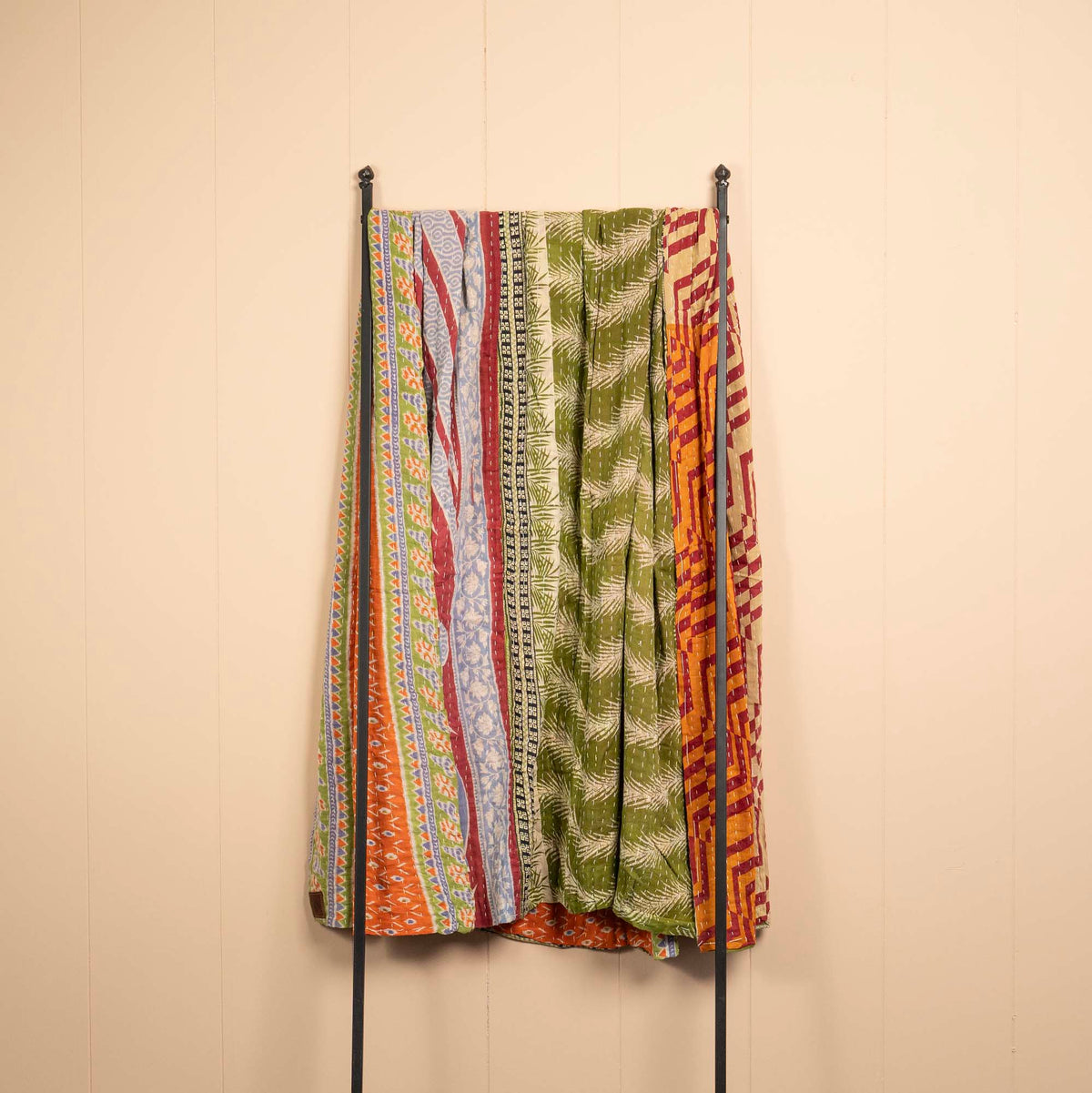 Kantha India Blanket One-of-a-Kind Handcrafted Quilted Pattern Throw ~ No. K-000007