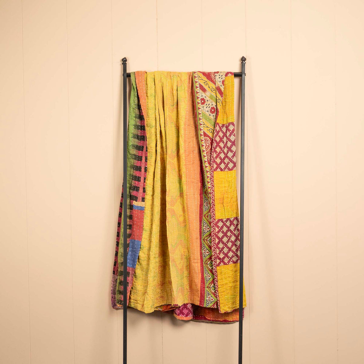 Kantha India Blanket One-of-a-Kind Handcrafted Quilted Pattern Throw ~ No. K-000010