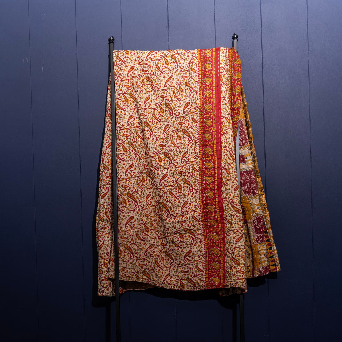 Kantha India Blanket One-of-a-Kind Handcrafted Quilted Pattern Throw – No. K-00638