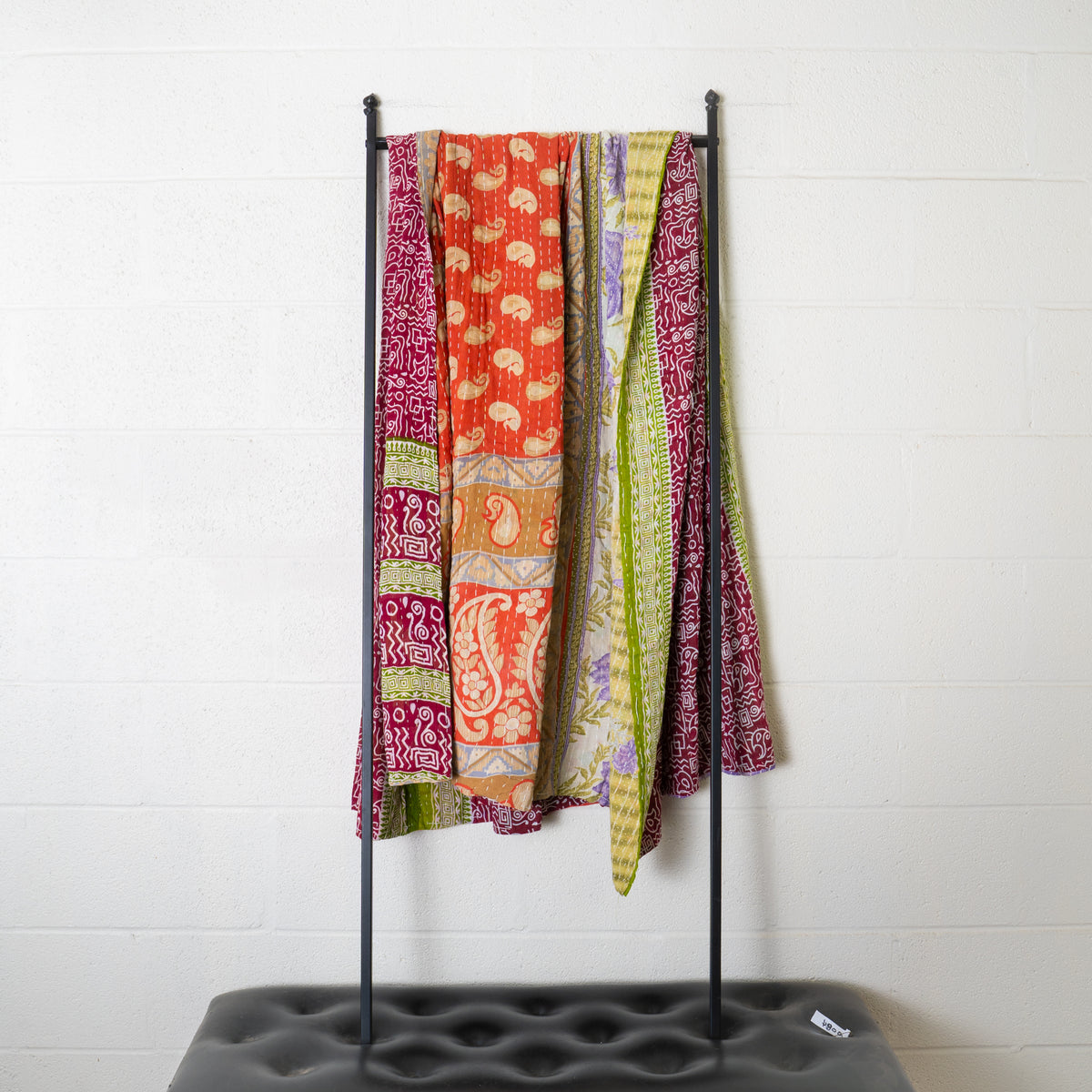 Kantha India Blanket One-of-a-Kind Handcrafted Quilted Pattern Throw ~ No. K-00084