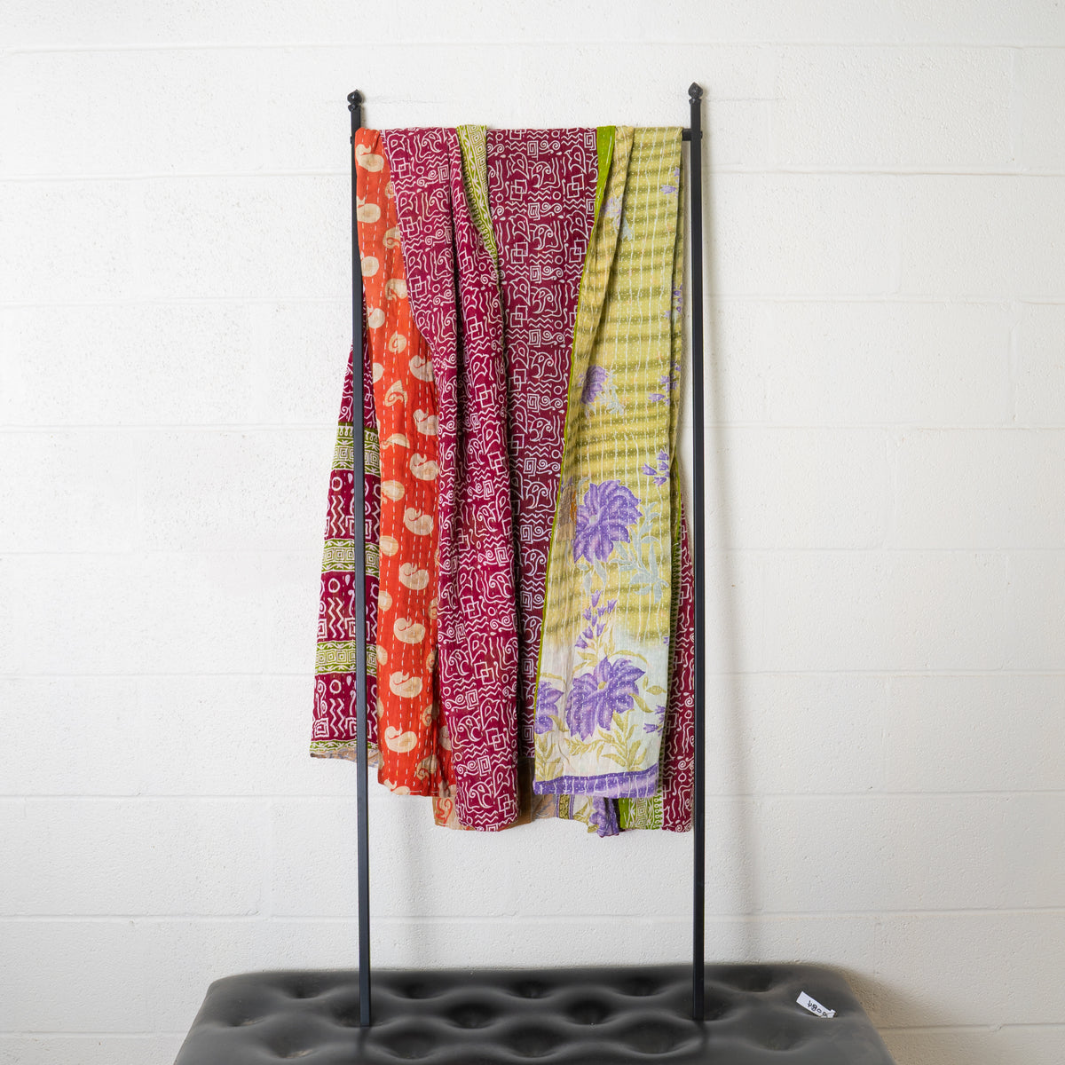 Kantha India Blanket One-of-a-Kind Handcrafted Quilted Pattern Throw ~ No. K-00084