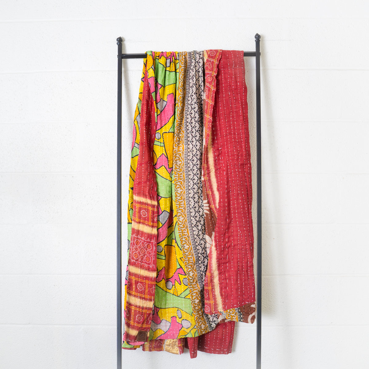 Kantha India Blanket One-of-a-Kind Handcrafted Quilted Pattern Throw ~ No. K-00069