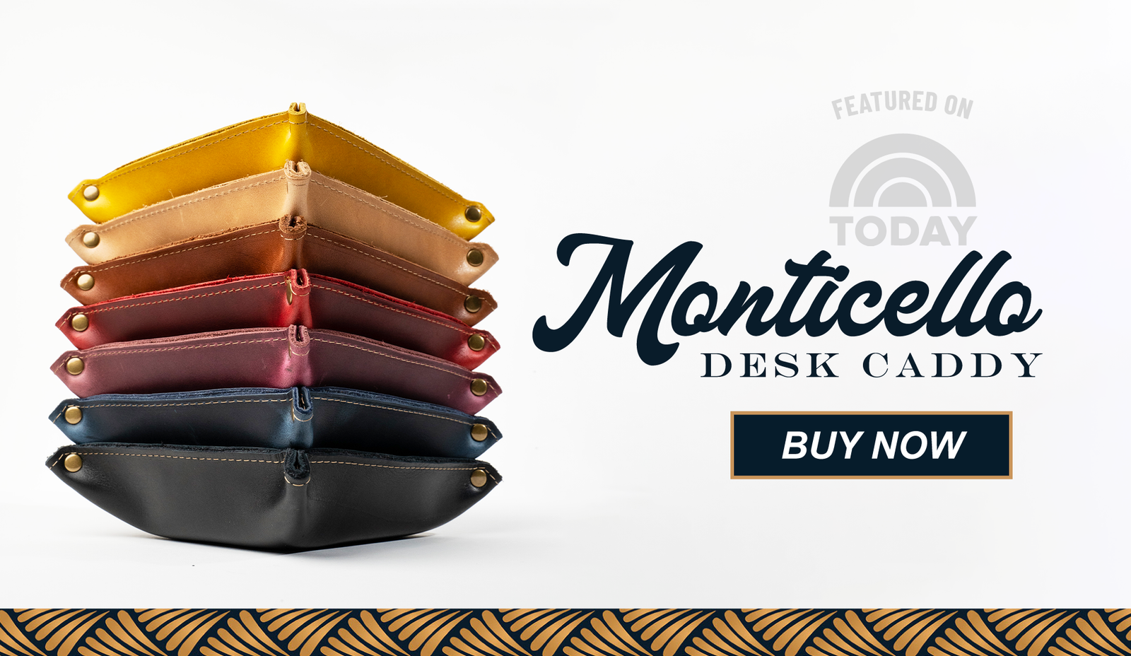 Full Grain Leather Desk Caddy Organizer with YOUR LOGO, The Monticello -  Holtz Leather