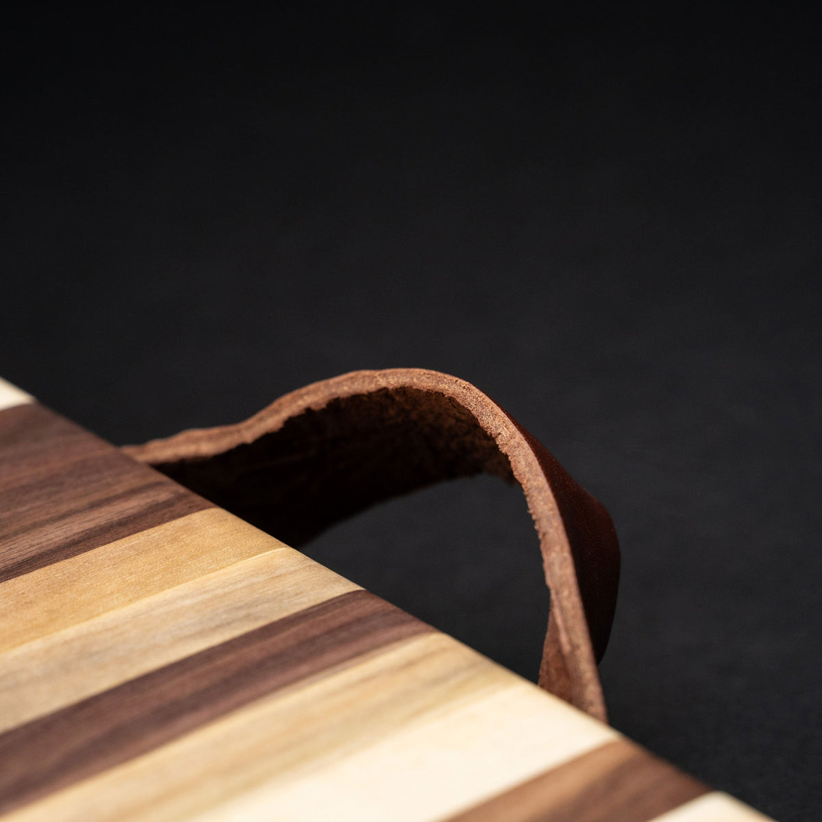 American Maple & Walnut Wood Striped Butcher Block Cutting Board - Holtz Leather