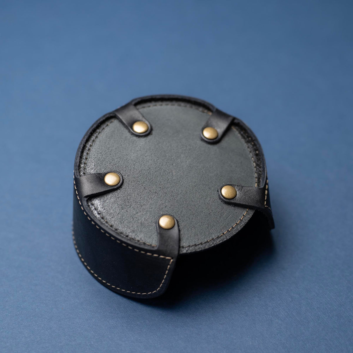 Coaster Holder – Fine Leather Holder in Round or Square - Holtz Leather