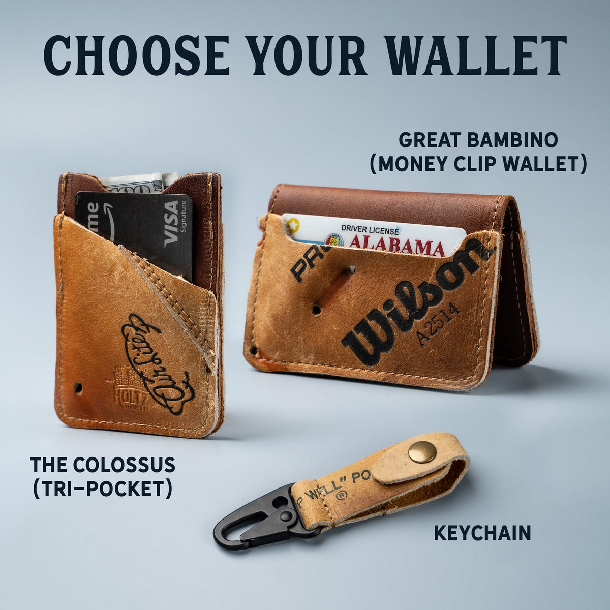 Custom Glove Wallet ~ Made from YOUR Baseball Glove! - Holtz Leather