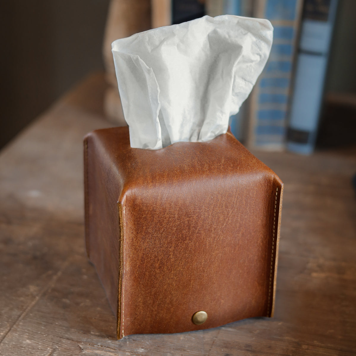 Fine Leather Tissue Box Cover - Holtz Leather