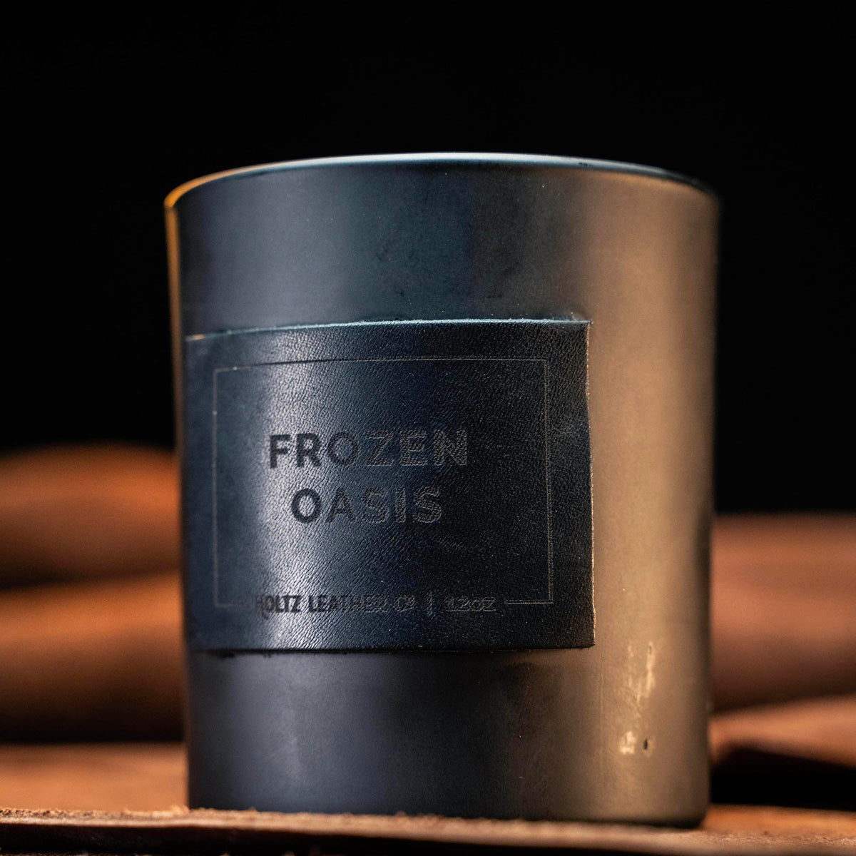 Frozen Oasis - Smolder Luxe Masculine Scented Leather Patch Candle - Holtz Leather