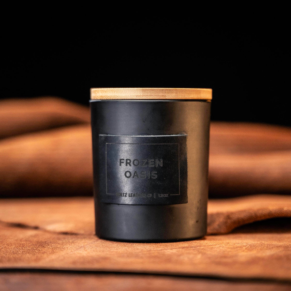 Frozen Oasis - Smolder Luxe Masculine Scented Leather Patch Candle - Holtz Leather