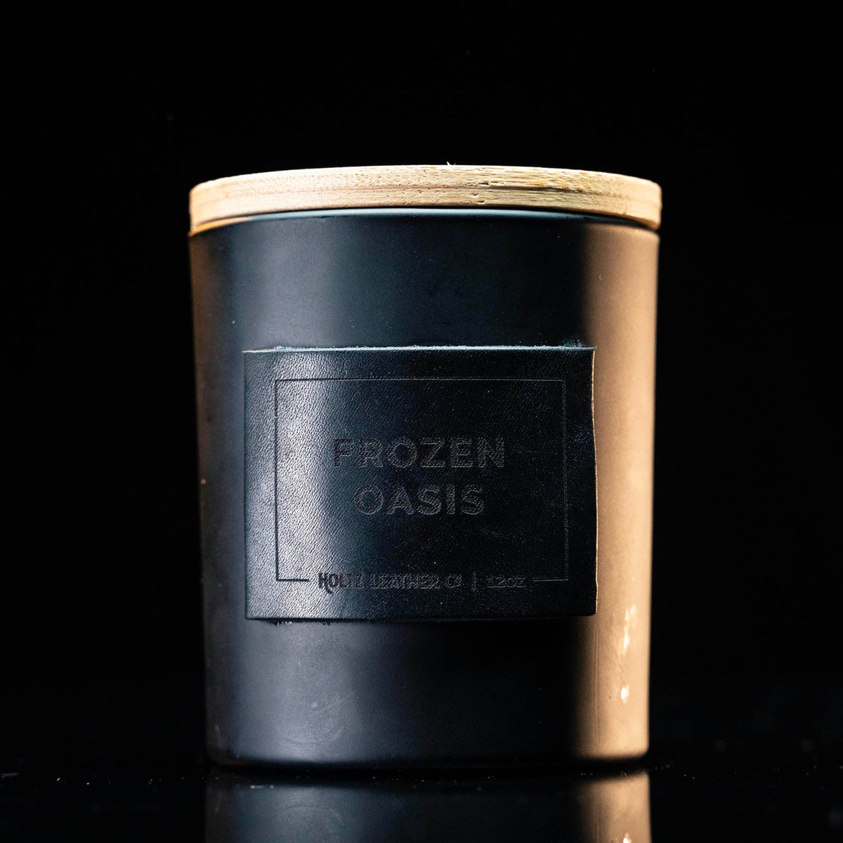 Frozen Oasis - Smolder Luxe Masculine Scented Leather Patch Candle - Holtz Leather