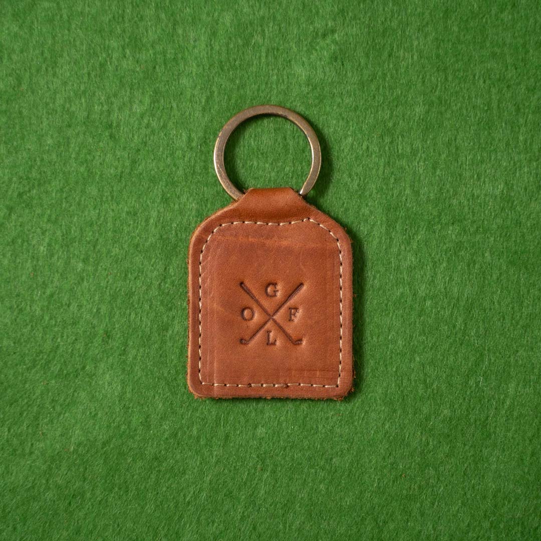 Golf Logo Fine Leather Key Chain - Holtz Leather