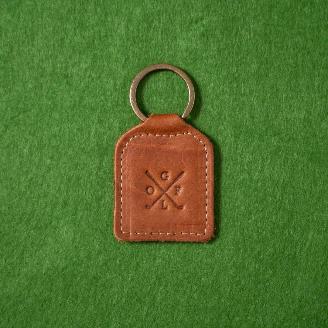 Golf Logo Fine Leather Key Chain
