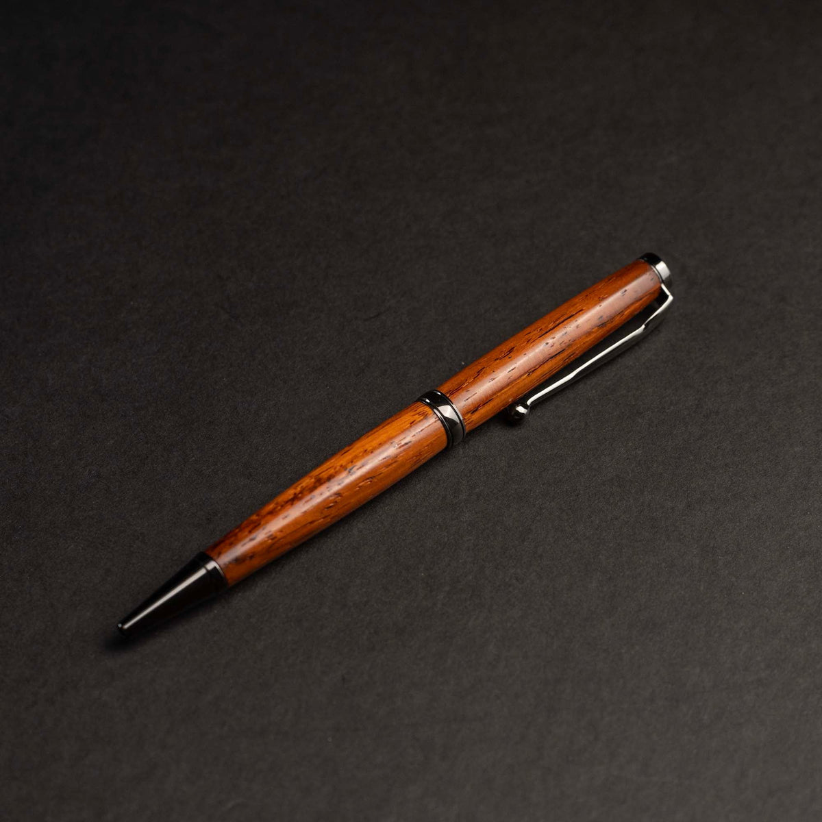 Hand - Turned Rose Wood Comfort Style Pen + Pen Sleeve - Holtz Leather