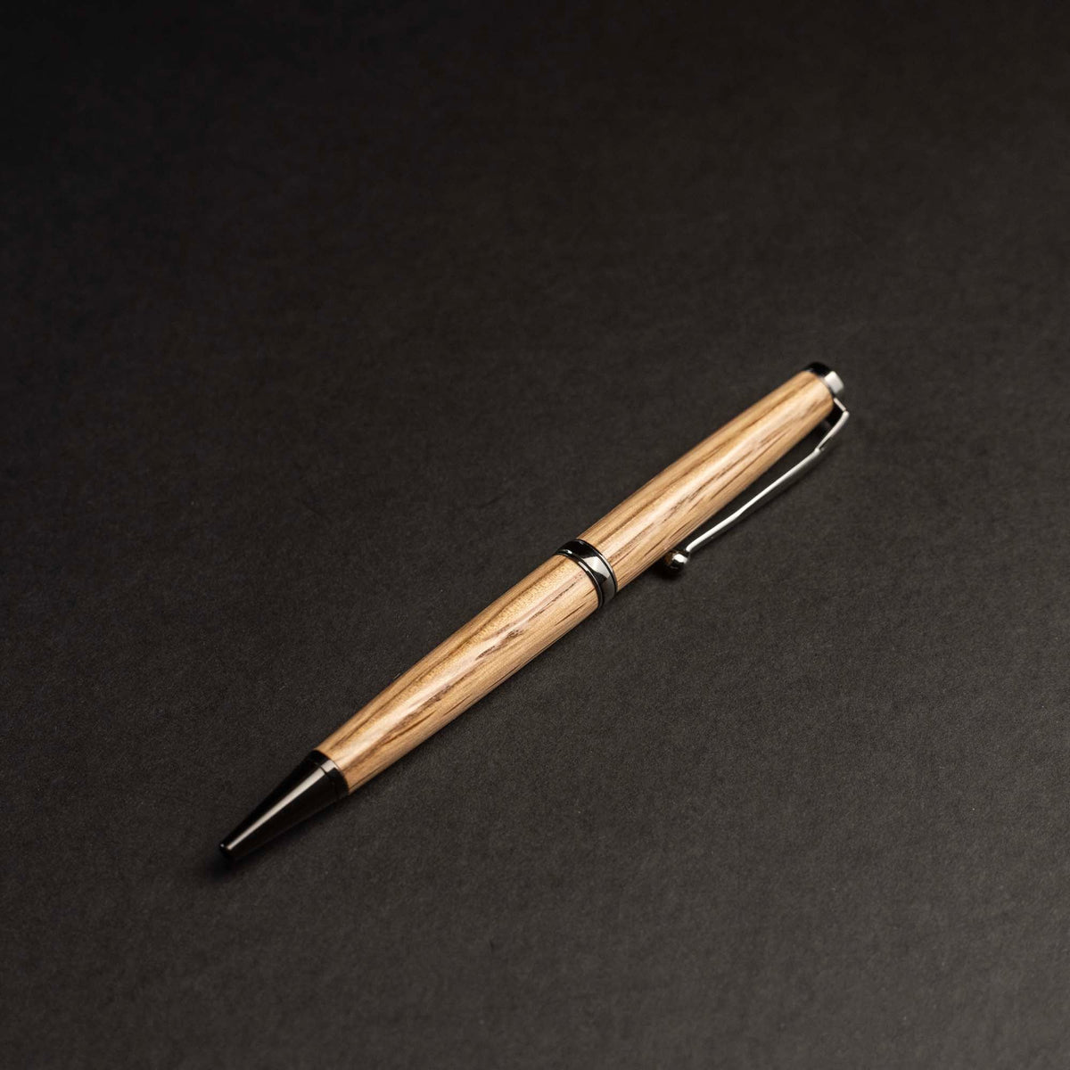 Hand - Turned Tennessee Whiskey Barrel Wood Comfort Style Pen + Pen Sleeve - Holtz Leather