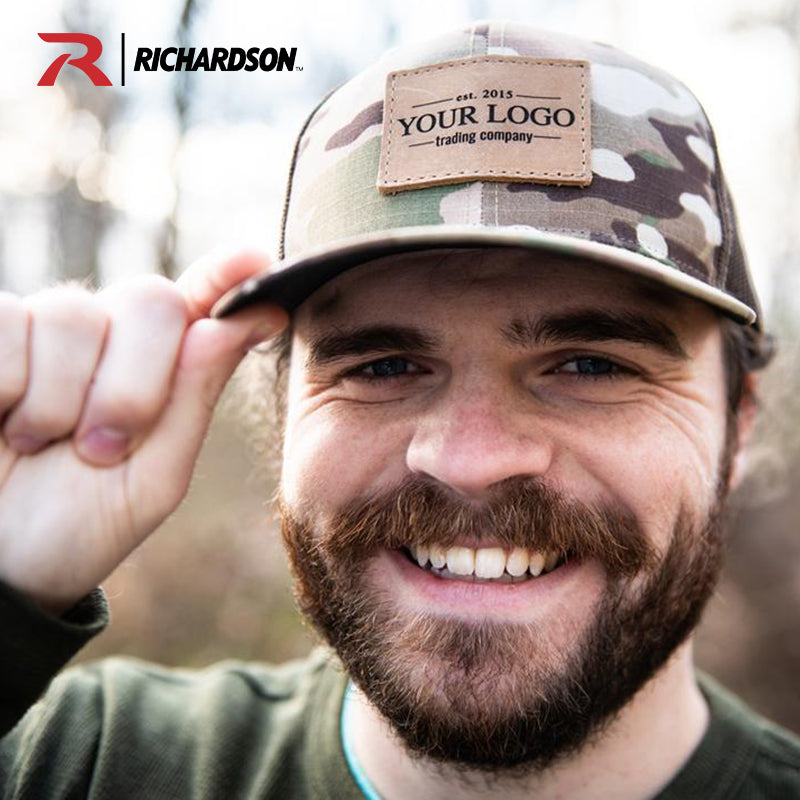Richardson 862 Custom Leather Patch Trucker Hat - Camo