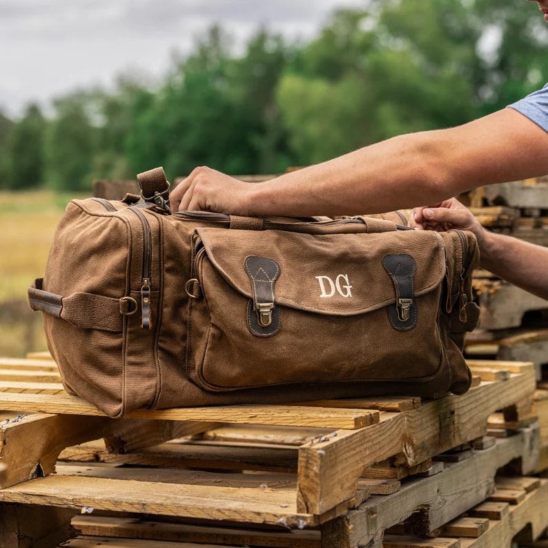 Custom canvas duffle bags sale