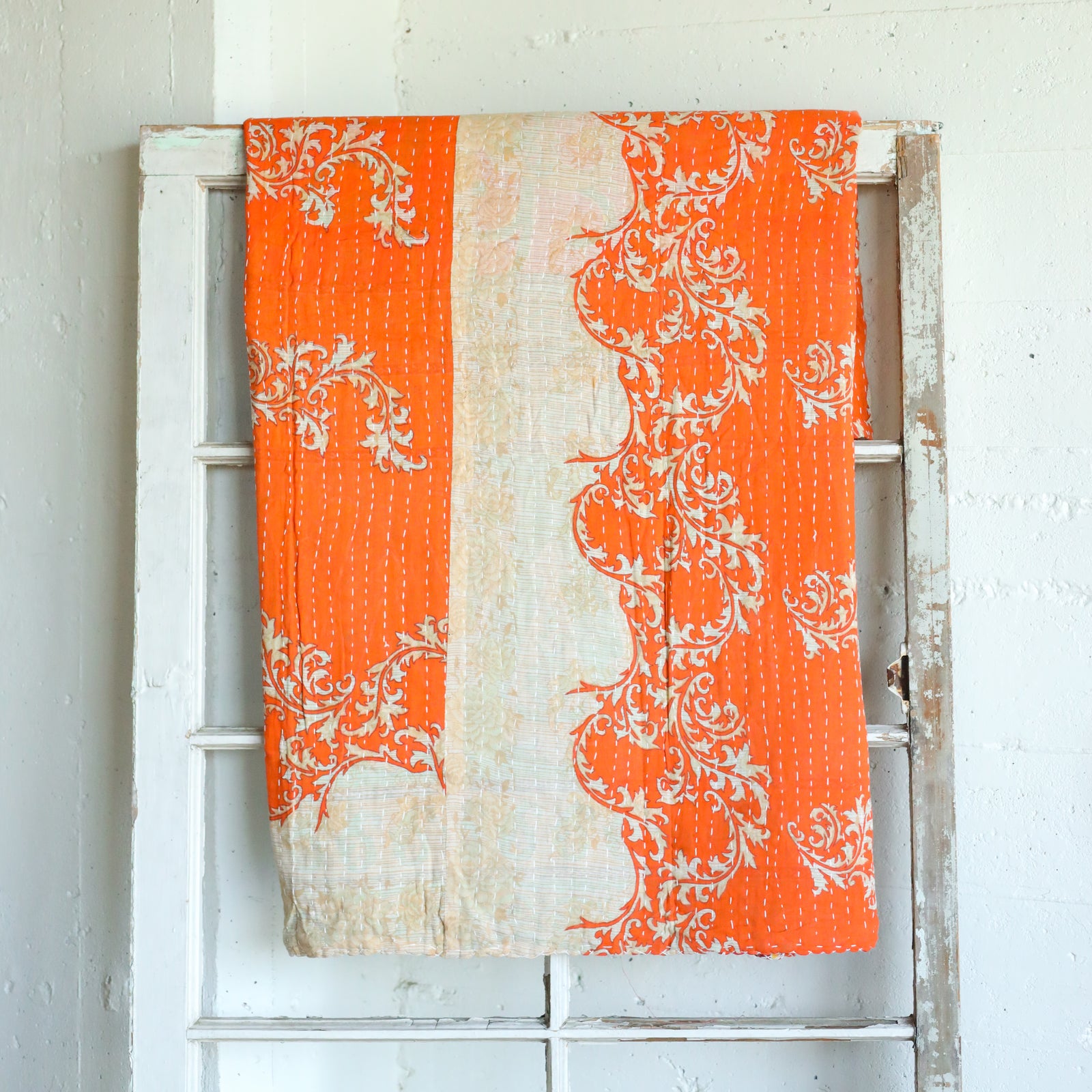 Kantha India Blanket One - of - a - Kind Handcrafted Quilted Pattern Throw – No. K - 00692 - Holtz Leather