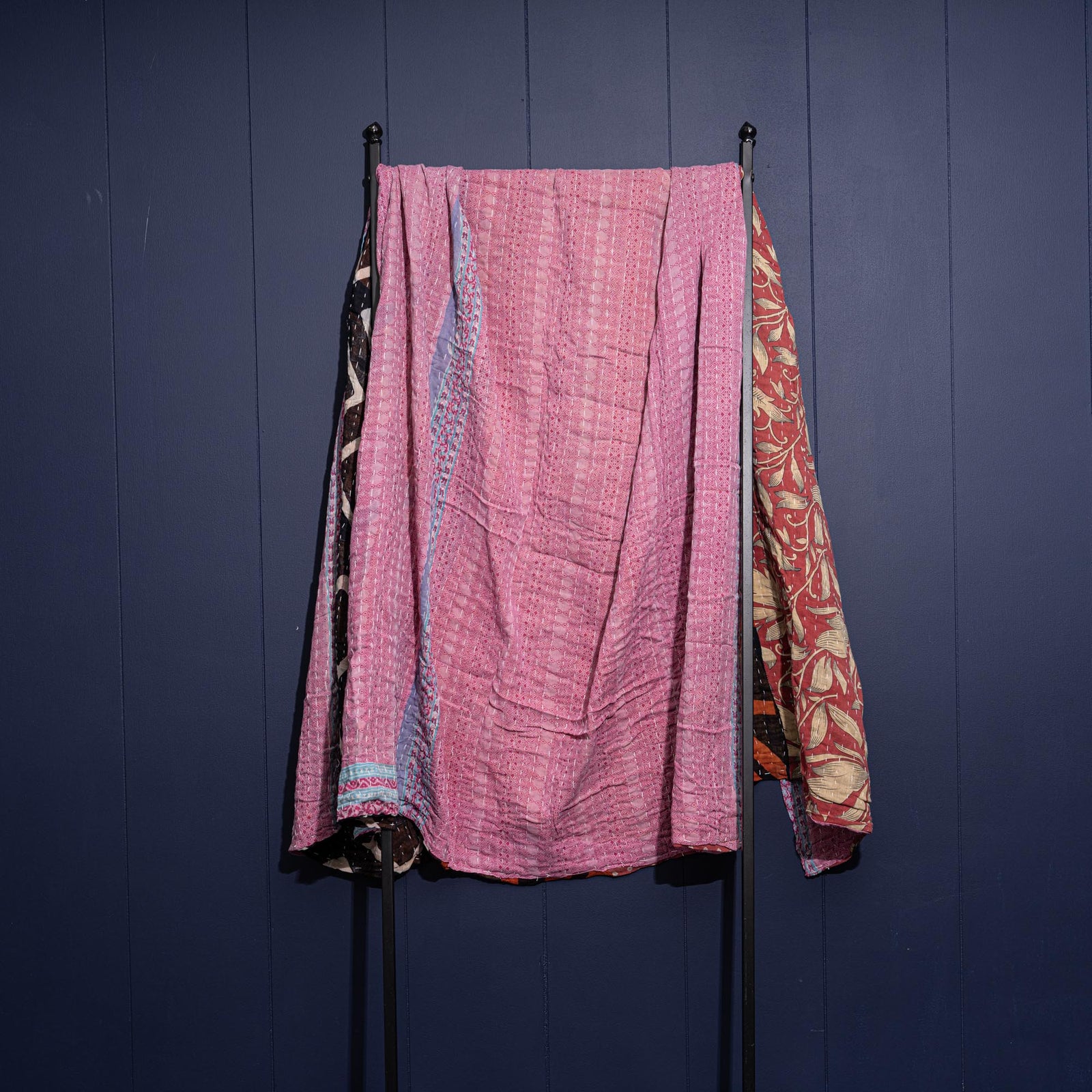 Kantha India Blanket One - of - a - Kind Handcrafted Quilted Pattern Throw – No. K - 00612 - Holtz Leather