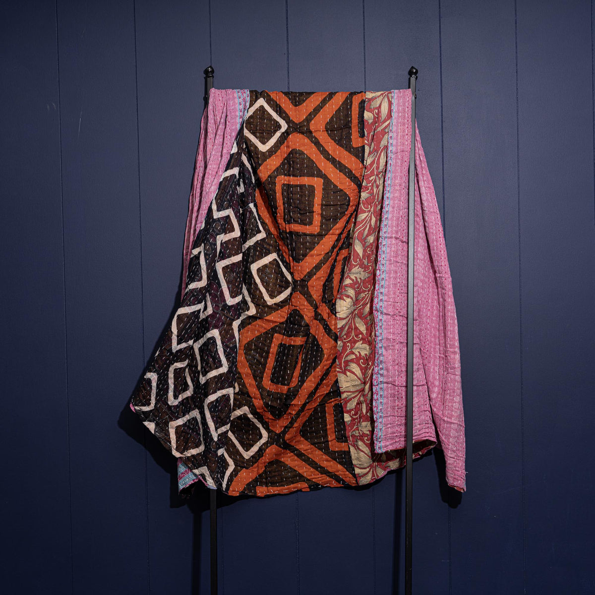 Kantha India Blanket One - of - a - Kind Handcrafted Quilted Pattern Throw – No. K - 00612 - Holtz Leather