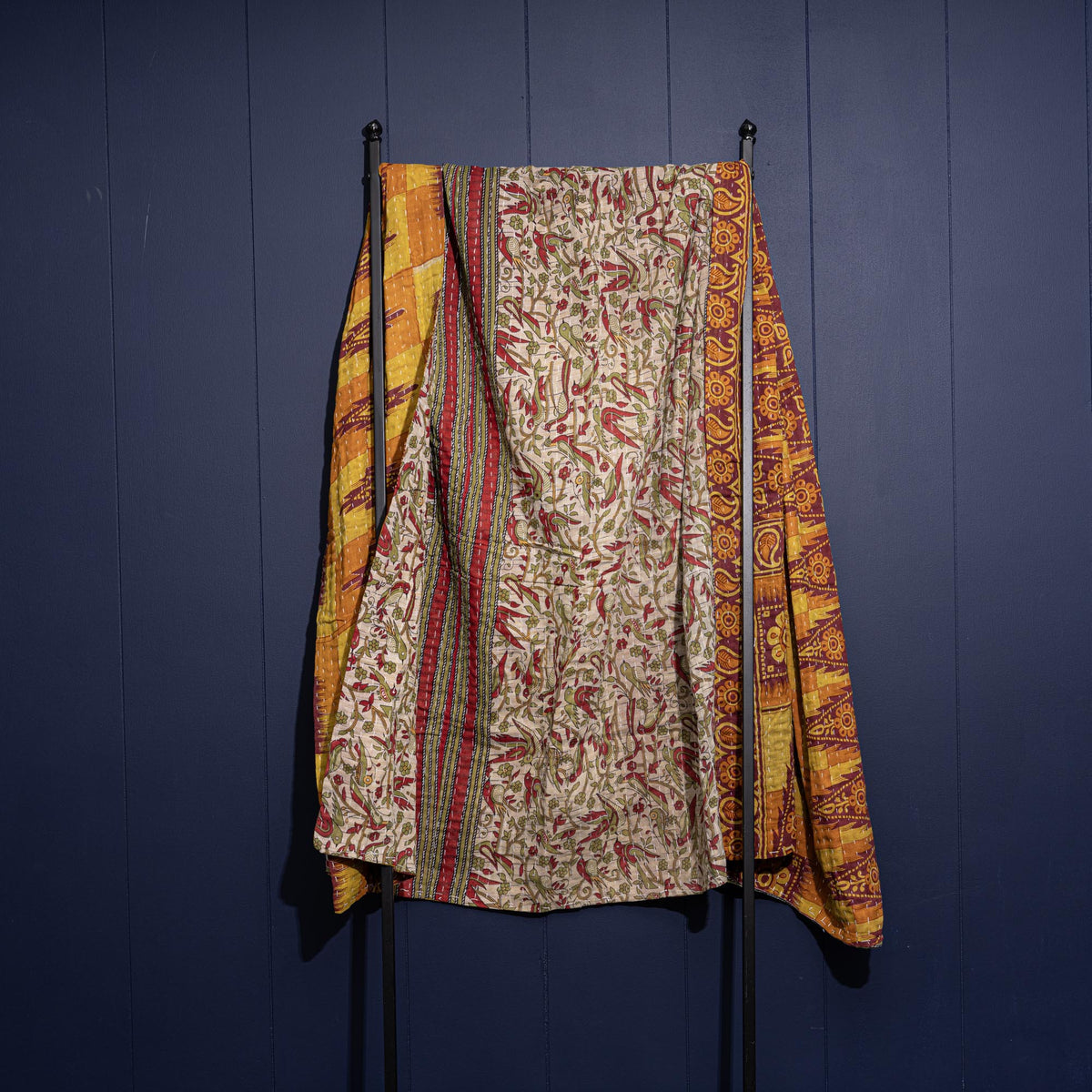 Kantha India Blanket One - of - a - Kind Handcrafted Quilted Pattern Throw – No. K - 00615 - Holtz Leather