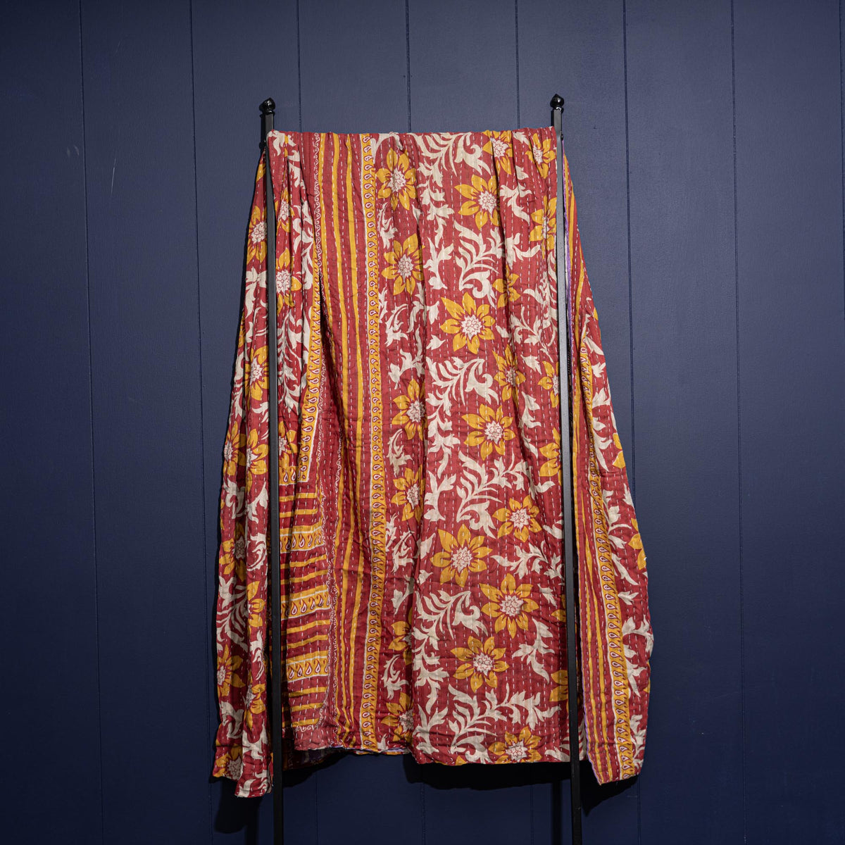 Kantha India Blanket One - of - a - Kind Handcrafted Quilted Pattern Throw – No. K - 00623 - Holtz Leather