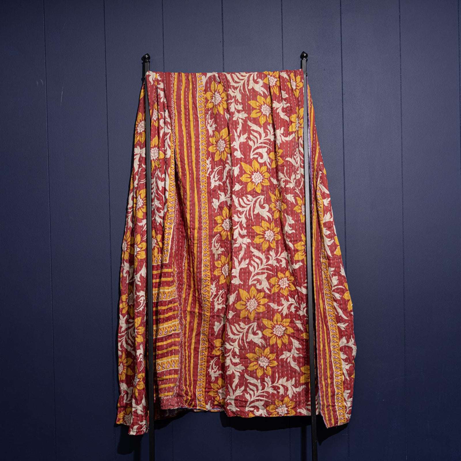 Kantha India Blanket One - of - a - Kind Handcrafted Quilted Pattern Throw – No. K - 00623 - Holtz Leather