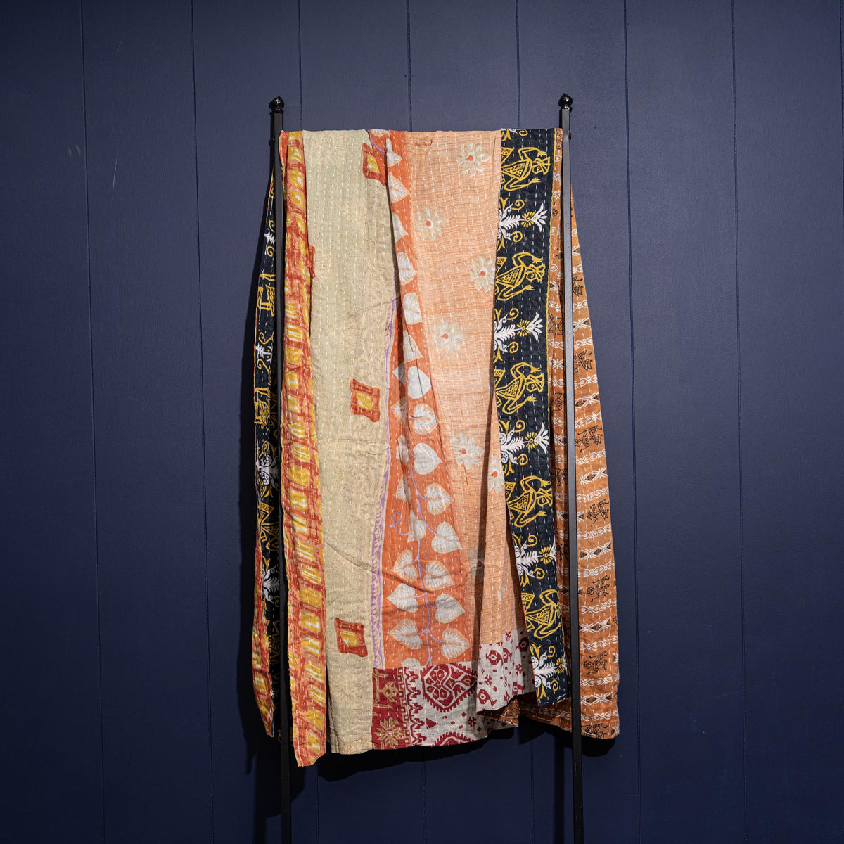 Kantha India Blanket One - of - a - Kind Handcrafted Quilted Pattern Throw – No. K - 00628 - Holtz Leather