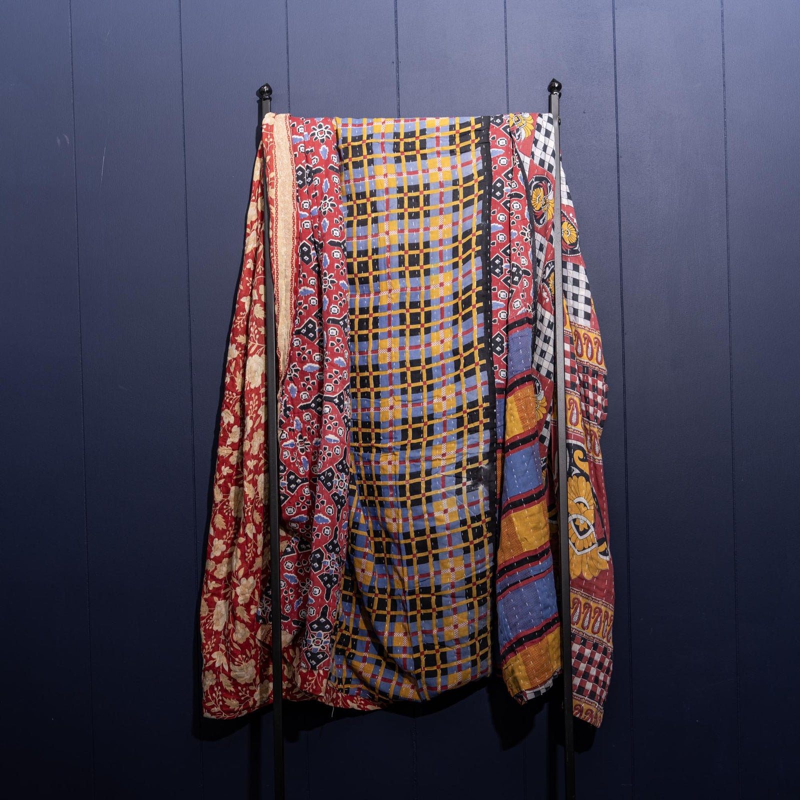 Kantha India Blanket One - of - a - Kind Handcrafted Quilted Pattern Throw – No. K - 00647 - Holtz Leather