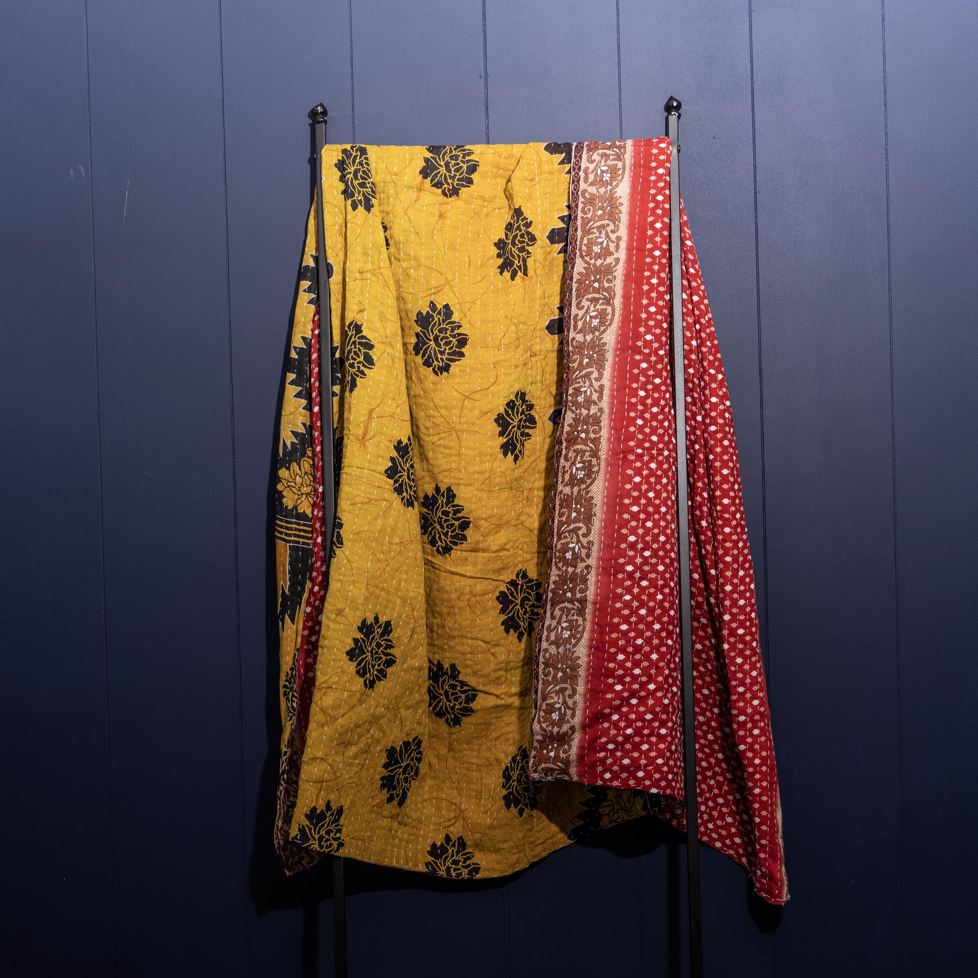 Kantha India Blanket One - of - a - Kind Handcrafted Quilted Pattern Throw – No. K - 00648 - Holtz Leather