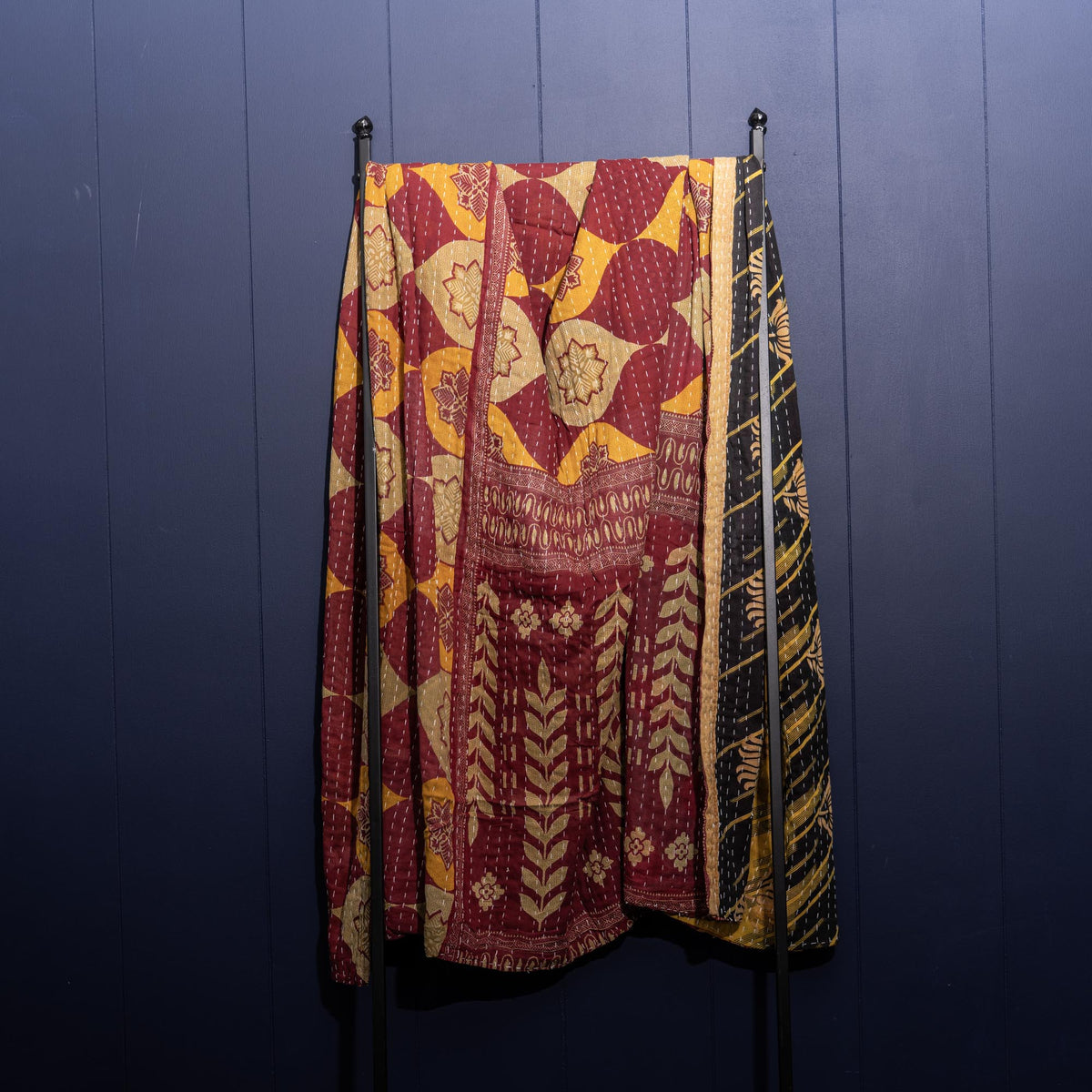 Kantha India Blanket One - of - a - Kind Handcrafted Quilted Pattern Throw – No. K - 00655 - Holtz Leather