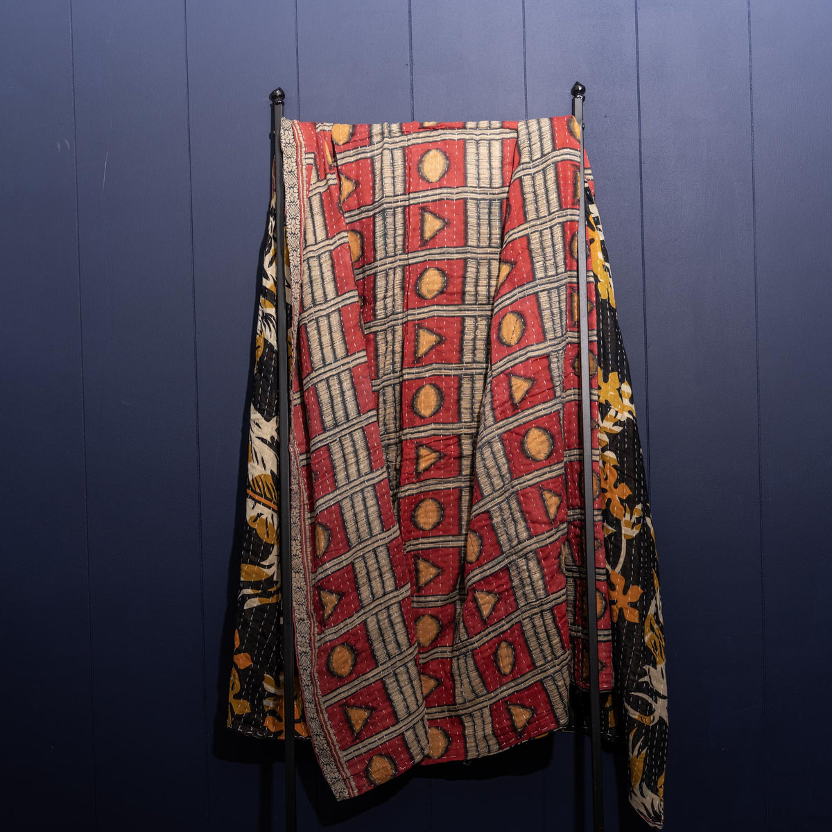 Kantha India Blanket One - of - a - Kind Handcrafted Quilted Pattern Throw – No. K - 00660 - Holtz Leather