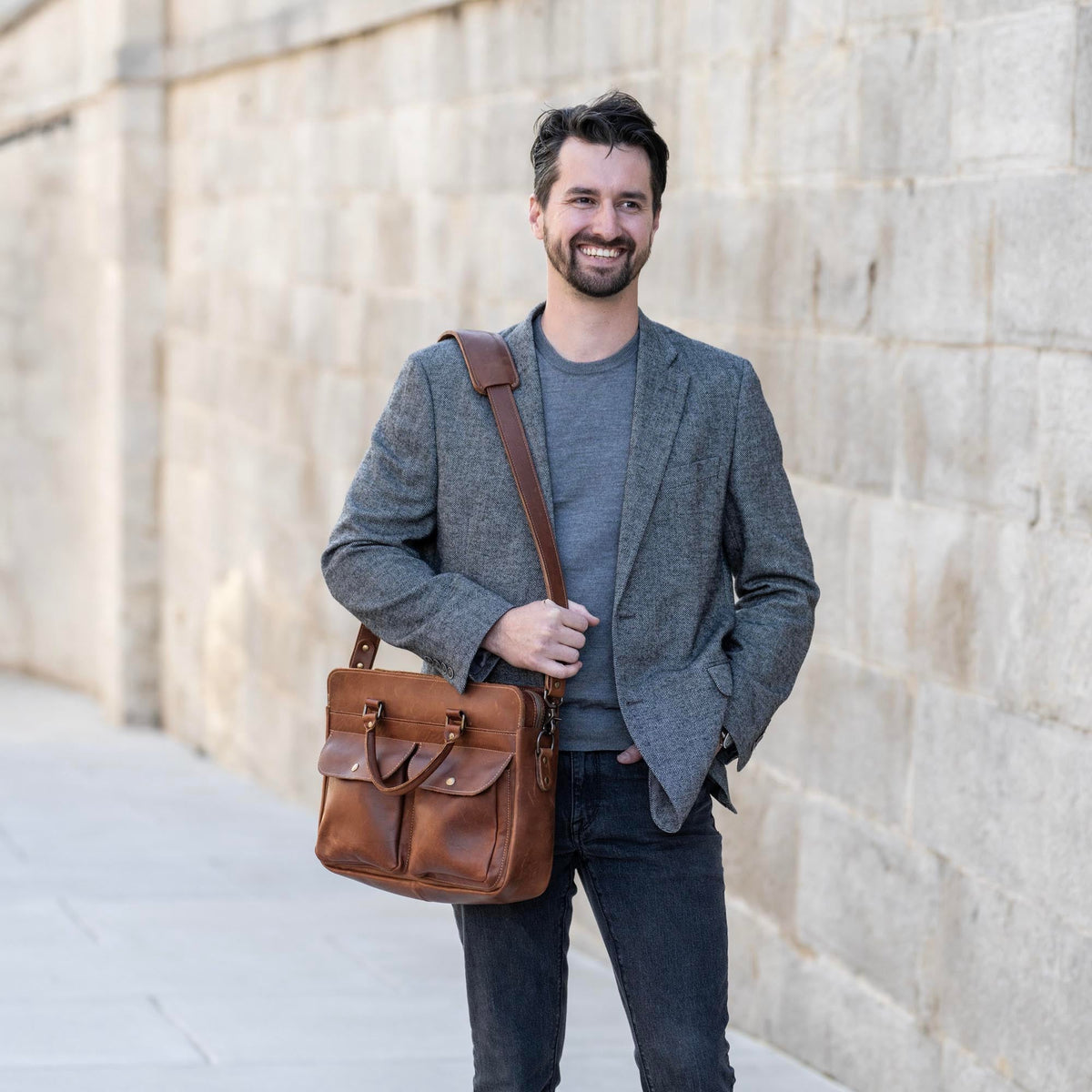 No. 102 Entrepreneur Fine Leather Briefcase & Professional Laptop Bag - Holtz Leather