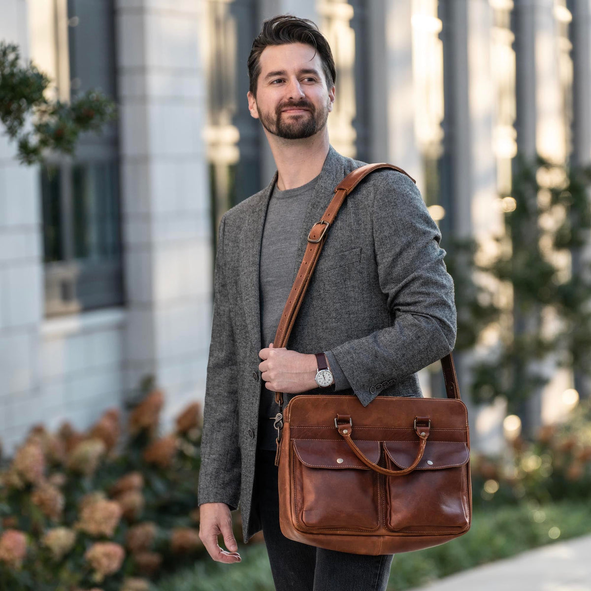 No. 102 Entrepreneur Fine Leather Briefcase & Professional Laptop Bag - Holtz Leather