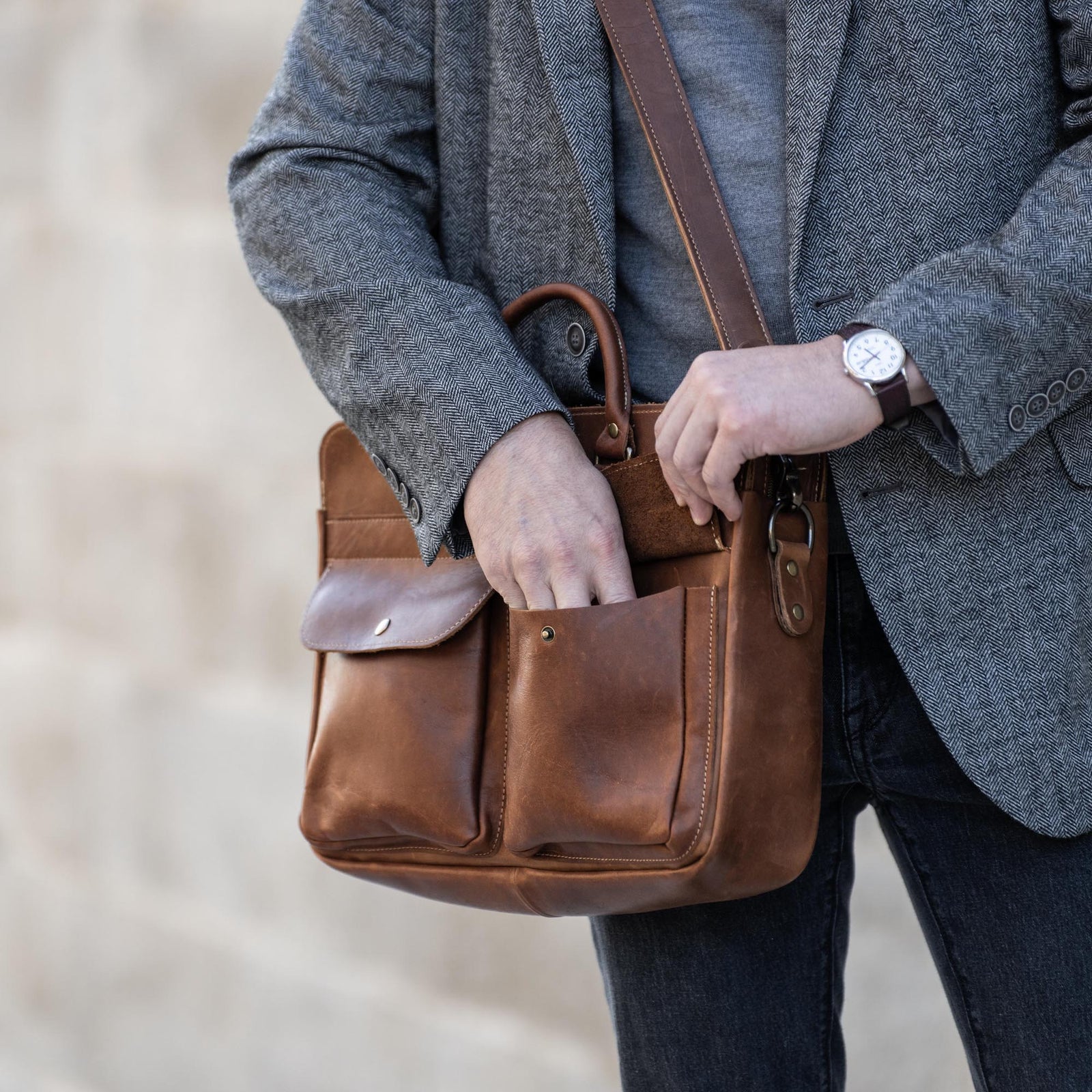 No. 102 Entrepreneur Women's Fine Leather Briefcase & Professional Laptop Bag - Holtz Leather