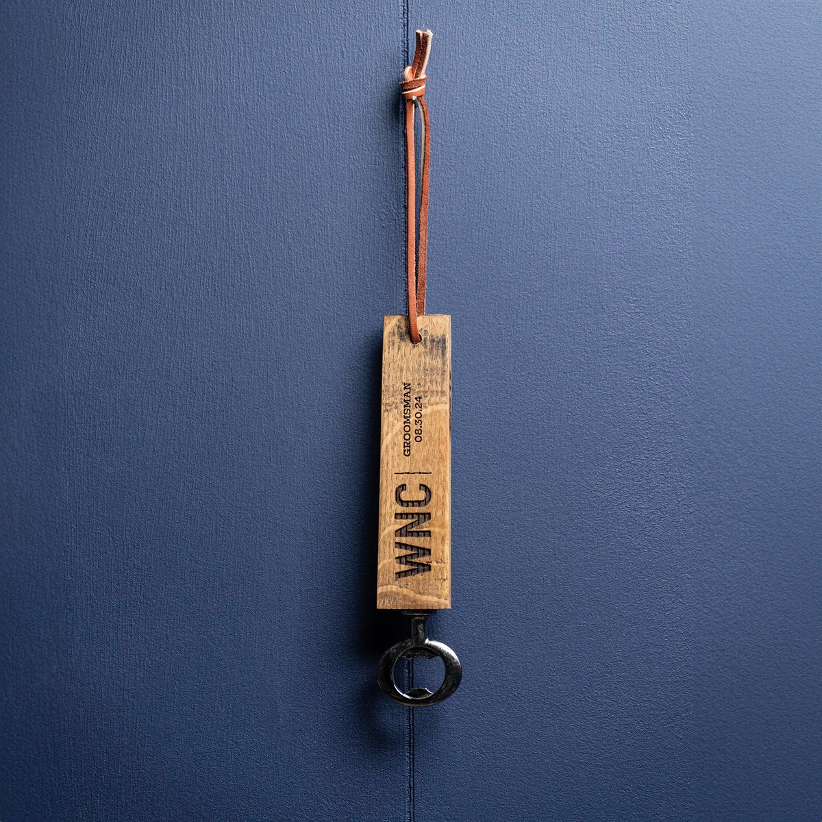 Personalized Bottle Opener Made From Tennessee Whiskey Barrel - Holtz Leather