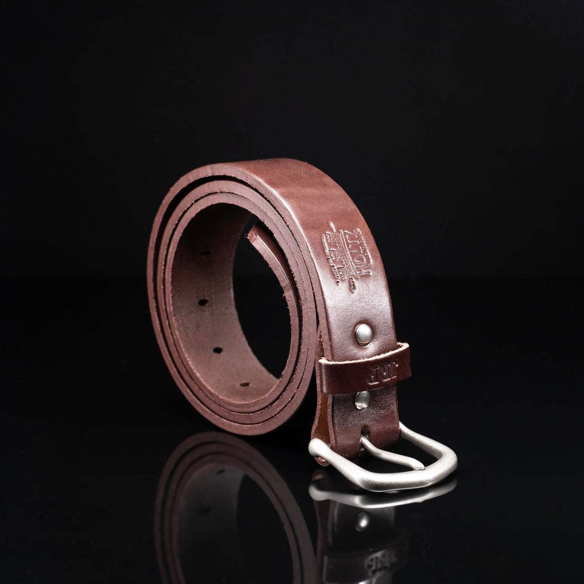 Personalized Bridle Leather Men's Casual Belt – Square Nickel or Brass Buckle - Holtz Leather